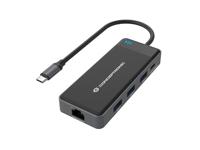 Conceptronic DONN14G notebook dock & poortreplicator Bedraad USB 3.2 Gen 1 (3.1 Gen 1) Type-C Grijs - thumbnail