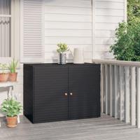 Tuinkast 100x55,5x80 cm poly rattan zwart - thumbnail