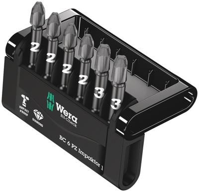 Wera Mini-Check Impaktor 3 05057692001 Bitset 6-delig Kruiskop Pozidriv Impactor technologie Wera Mini-Check Impaktor 3 05057692001 Bitset 6-delig Kruiskop Pozidriv Impactor technologie