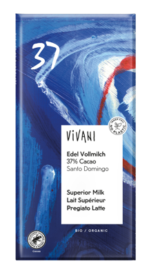 Vivani Chocolade melk superieur 37% Santo Domingo bio 100 Gram