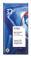 Vivani Chocolade melk superieur 37% Santo Domingo bio 100 Gram - thumbnail