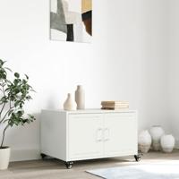 Salontafel 68x50x43,5 cm staal wit - thumbnail