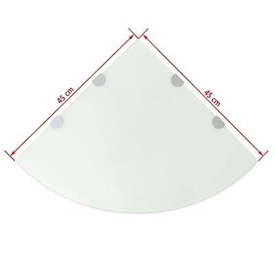 Hoekschap met chromen dragers wit 45x45 cm glas