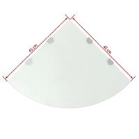 Hoekschap met chromen dragers wit 45x45 cm glas - thumbnail