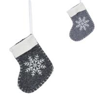 Kersthanger sok grijs 10 cm 2 assorti | 24 stuks - thumbnail