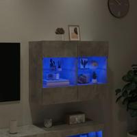 Tv-wandmeubel met LED-verlichting 78,5x30x60,5 cm betongrijs - thumbnail