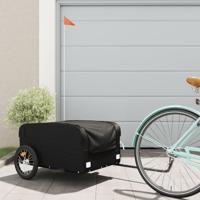 VidaXL Fietstrailer 45 kg ijzer zwart - thumbnail