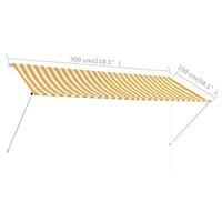 VidaXL Luifel uittrekbaar 300x150 cm geel en wit - thumbnail
