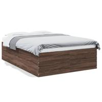 Bedframe bewerkt hout bruin eikenkleur 120x190 cm - thumbnail