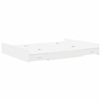 Opbergbedframe met hoofdeinde Wit 160 x 200 cm Bewerkt hout - thumbnail