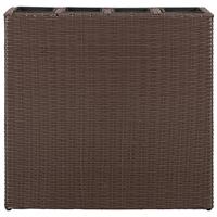 Plantenbak verhoogd met 4 potten poly rattan bruin - thumbnail