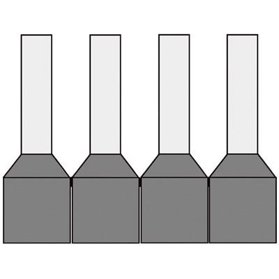Geïsoleerde Band Adereindhuls 0,75qmm Grijs penlengte = 8mm