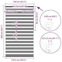 VidaXL Zebra rolgordijn 120x200 cm stofbreedte 115,9cm polyester bruin - thumbnail