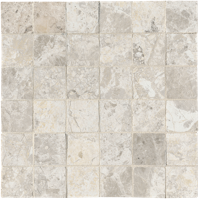 Nativa White macro mosaico zijde glans anticato 5x5 op net v - thumbnail