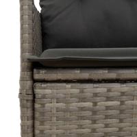 9-delige Tuinset met kussens poly rattan grijs - thumbnail