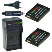 2 x SLB-10A accu's voor Samsung - inclusief oplader en autolader - Origineel ChiliPower - thumbnail
