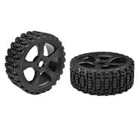 Team Corally - Off-Road 1/8 Buggy Tires - Xprit - Low Profile - Glued on Black Rims - 1 pair - thumbnail