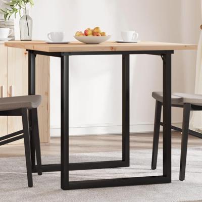 Eettafel O-frame 90x90x75,5 cm massief grenenhout en staal