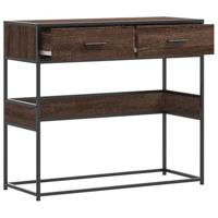 Wandtafel 90x35x80 cm bewerkt hout bruin eikenkleur - thumbnail