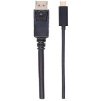 Manhattan USB type C naar DisplayPort-adapterkabel (converteert het Alternate-modesignaal in een DisplayPort 4K uitgangssignaal) 2 m zwart 152464 - thumbnail