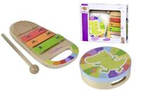 Eichhorn houten trommel en xylofoon muziekset 3dlg. - thumbnail