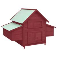 VidaXL Kippenhok 150x96x110 cm massief vurenhout rood en wit - thumbnail