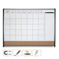 Nobo combibord, kurk en magnetische whiteboard maandplanner, ft 58,5 x 43 cm - thumbnail