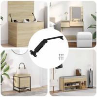 VidaXL Deksel ondersteunend scharnier 12 pcs zwart 192 x 32 x 50 mm - thumbnail