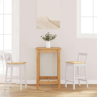 Barkrukken 2 stuks Wit Massief Hout Rubber