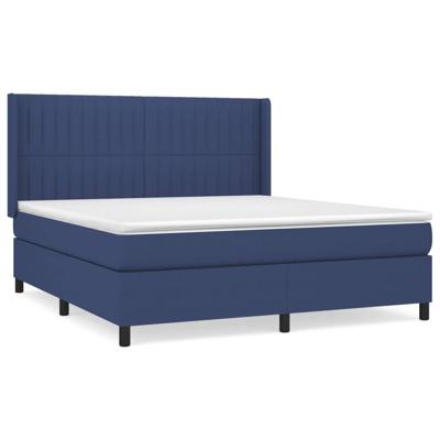 Boxspring met matras stof blauw 180x200 cm