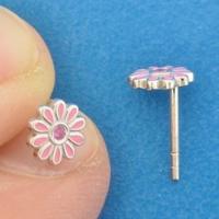 TFT Oorknoppen Bloem Zirkonia Zilver Gerhodineerd Glanzend - thumbnail