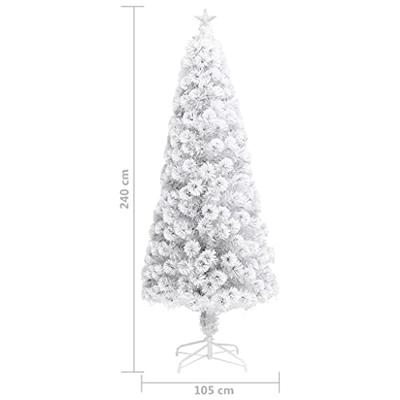 Kunstkerstboom met verlichting 240 cm glasvezel wit Kunstkerstboom met verlichting 240 cm glasvezel wit