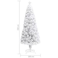 Kunstkerstboom met verlichting 240 cm glasvezel wit - thumbnail