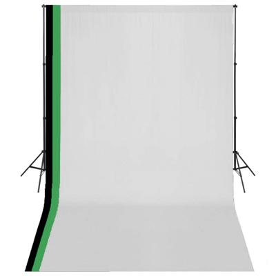 Fotostudioset met 3 katoenen achtergronden en frame 3x5 m