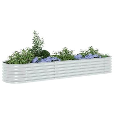 VidaXL Plantenbak verhoogd 320x80x44 cm gegalvaniseerd staal zilver VidaXL Plantenbak verhoogd 320x80x44 cm gegalvaniseerd staal zilver