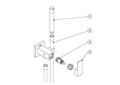 Cuadro Tres inbouw eenhendelkraan voor bidet Chroom 00612301 - thumbnail
