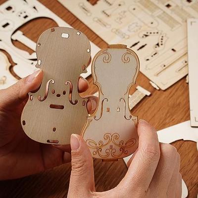 Robotime 3D Houten Puzzel Muziekinstrument Cello - thumbnail