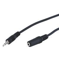 Goobay 50090 koptelefoon- en audio-verlengkabel AUX; 3-pin; 3,5 mm jack 3,5 mm stekker (3-pins, stereo) naar jack 3,5 mm jack (3-pins, stereo), zwart, 5 meter