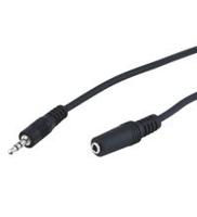 Goobay 50090 koptelefoon- en audio-verlengkabel AUX; 3-pin; 3,5 mm jack 3,5 mm stekker (3-pins, stereo) naar jack 3,5 mm jack (3-pins, stereo), zwart, 5 meter - thumbnail