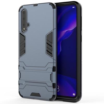 Voor Huawei Nova 5/Nova 5 Pro schokbestendige PC + TPU beschermhoes met onzichtbare houder (marineblauw)