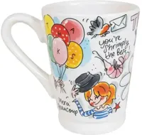 Blond Amsterdam xl mok aardewerk thank you 10x12.5cm multi - thumbnail