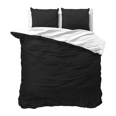 RoyalTextile - Twin Face Dekbedovertrek Micropercal - Wit/Zwart - 240 x 220