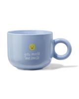 HEMA Mok 480ml smiley 'you make me smile' lichtblauw - thumbnail