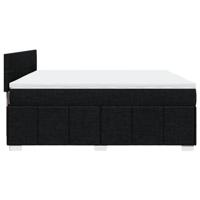 Boxspring met matras stof zwart 200x200 cm - thumbnail