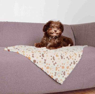 TRIXIE DEKEN LINGO SOFTFLEECE WIT / BEIGE 75X50X2 CM 2 ST