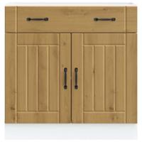 Keuken onderkast Lucca bewerkt hout artisanaal eikenkleur - thumbnail