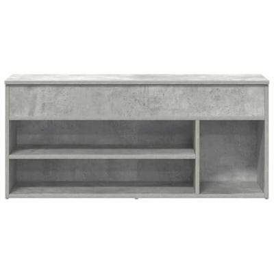 VidaXL Schoenenbank 102x30,5x45 cm bewerkt hout betongrijs VidaXL Schoenenbank 102x30,5x45 cm bewerkt hout betongrijs