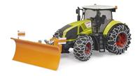 Bruder Claas Axion 950 met sneeuwkettingen + sneeuwschuif (1:16) - thumbnail