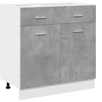 Onderkast met lade Lyon 80x46x81,5 cm bewerkt hout betongrijs