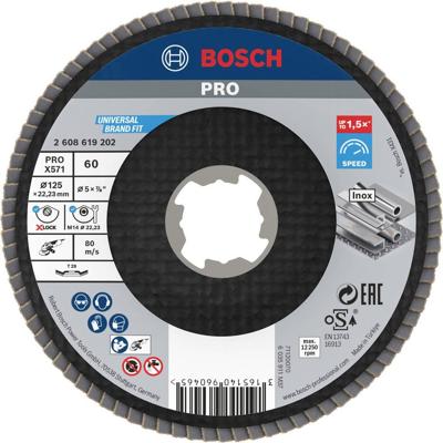 Bosch Accessories 2608619202 Lamellenschuurschijf Diameter 125 mm Boordiameter 22.23 mm 1 stuk(s)